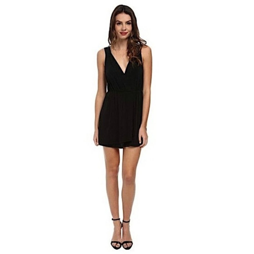 BCBGeneration Black Faux Wrap Mini Dress Size 0